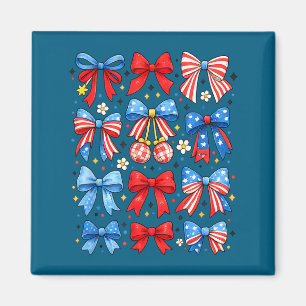 Kokette Rot-Weiß-Blau-Patriotische Kunst Magnet