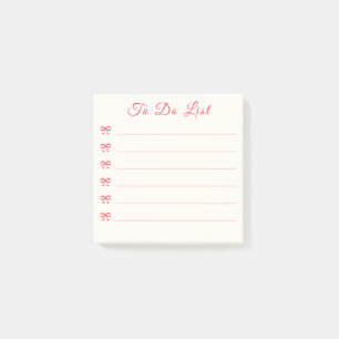 Kokette rote Bogen-Punktliste Post-it Klebezettel