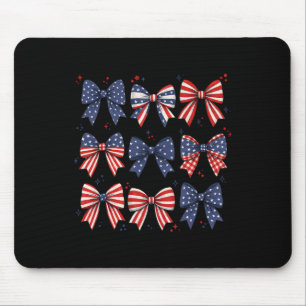 Kokette Rote Weiße Und Blaue Patriotische Schleife Mousepad