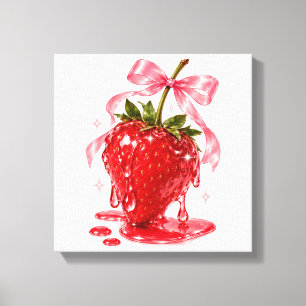 Kokette saftige Erdbeere Frucht-Wandkunst-Dekorati Leinwanddruck