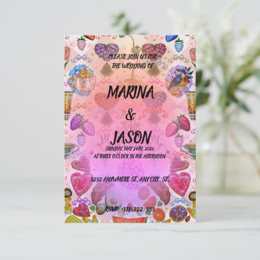 Kokette Save The Date (Stehend Vorderseite)