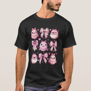 Kokette Schleife Blobfish Lustiger Fisch Rosa Band T-Shirt