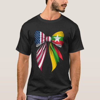 Kokette Schleife Burma Wurzeln Erbe Burmesischer S T-Shirt