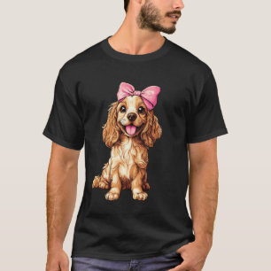 Kokette Schleife Cocker Spaniel Hundemama Rosa Ban T-Shirt