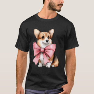 Kokette Schleife Corgi Hundemama Rosa Band Mama Mä T-Shirt