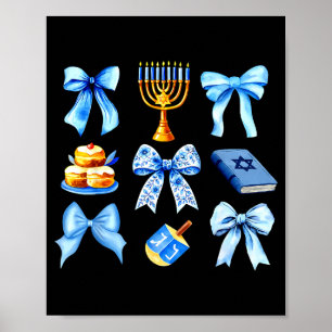 Kokette Schleife Jüdischer Feiertag Chanukka Hanuk Poster
