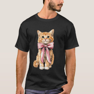 Kokette Schleife Orange Katze Getigerte Katze Nied T-Shirt