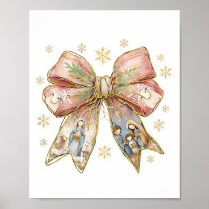 Kokette Schleife Schneeflocke Jesus Weihnachten Xm Poster