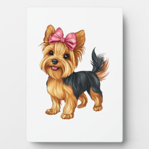 Kokette Schleife Yorkshire Terrier Hund Yorkie Mam Fotoplatte