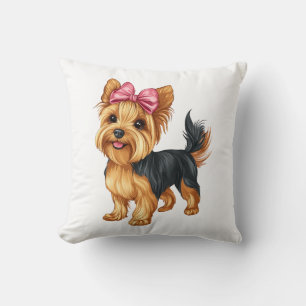 Kokette Schleife Yorkshire Terrier Hund Yorkie Mut Kissen