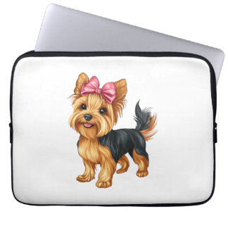 Kokette Schleife Yorkshire Terrier Hund Yorkie Mut Laptopschutzhülle