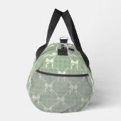 Kokette Schleifen Gingham Monogramm Creme Salbei G Duffle Bag (Rechts)