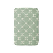 Kokette Schleifen Gingham-Muster Creme Salbeigrün Badematte (Vorderseite Vertikal)