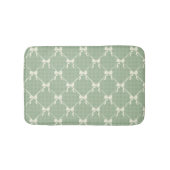 Kokette Schleifen Gingham-Muster Creme Salbeigrün Badematte (Vorderseite)
