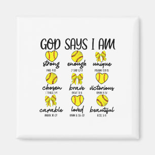 Kokette Schleifen Gott sagt Ich bin Christlich Sof Magnet