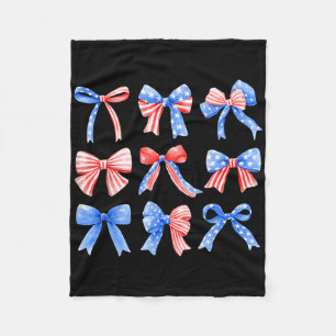 Kokette Schleifen Rot Weiß Blau USA-Flagge 4. Juli Fleecedecke