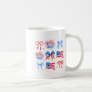 Kokette Schleifen Rot Weiß Blau USA-Flagge 4. Juli Kaffeetasse