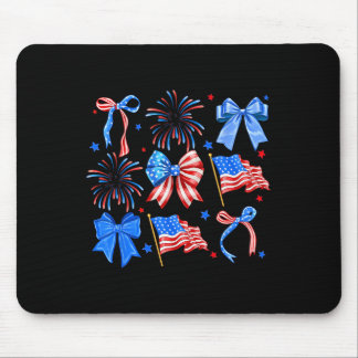 Kokette Schleifen Rot Weiß Blau USA-Flagge 4. Juli Mousepad