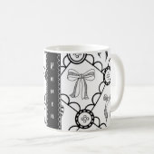 Kokette schwarze Schleife Kaffeetasse (VorderseiteRechts)