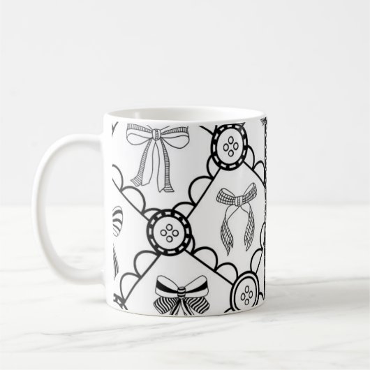 Kokette schwarze Schleife Kaffeetasse (Links)