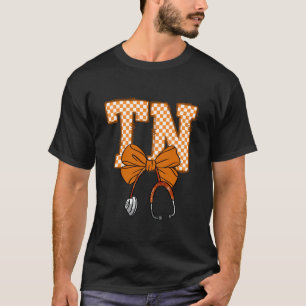 Kokette Tennessee Stethoskop-Schleife Kariert Tenn T-Shirt