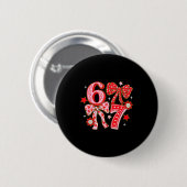Kokette Valentine 67 Sechs Sieben Bogen Valentinst Button (Vorne & Hinten)