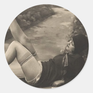 Kokette Vintage Button-Up Girl Stickers