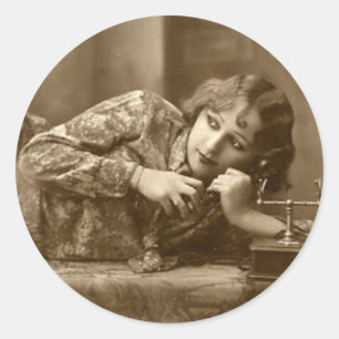 Kokette Vintage Button-Up Girl Stickers