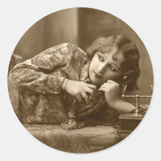 Kokette Vintage Button-Up Girl Stickers