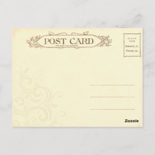 Kokette Vintage französische Postkarten Party Girl (Rückseite)