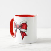 Kokette Weihnachts-Schleifen-Tasse Tasse (Vorderseite Links)