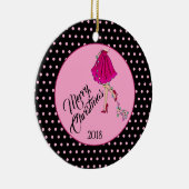 Kokette Weihnachtsfeier Keramik Ornament (Rechts)