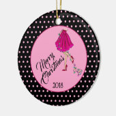 Kokette Weihnachtsfeier Keramik Ornament (Links)