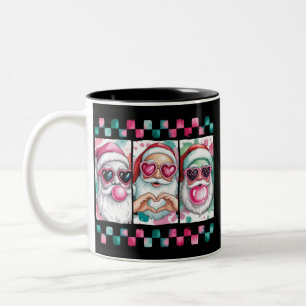Kokette Weihnachtsmann-Schleife Retro-Preppy-Xmas Zweifarbige Tasse