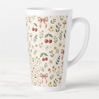 Koketten Ästhetik Rote Kirsche und Rosa Schleifen Milchtasse