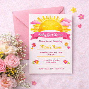 Koketten-Baby-Mädchen-Party Einladung