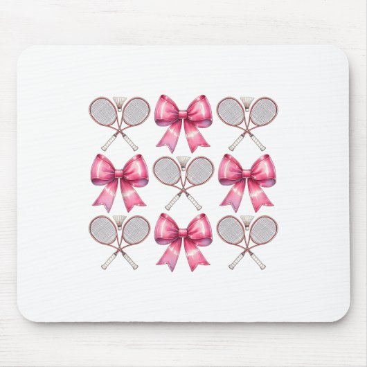 Koketten Bogen Badminton Shuttle Schläger Rosa Ban Mousepad (Vorne)