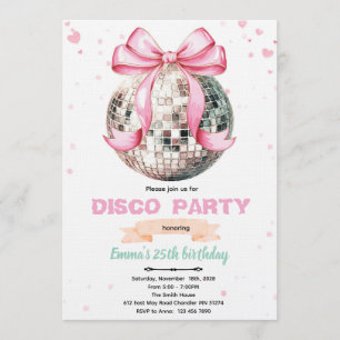 Koketten-Bogen-Disco-Party-Einladung Einladung