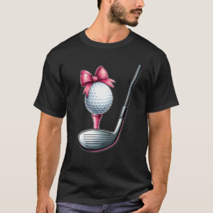 Koketten-Bogen-Golfball-Schläger-Muttertag-Rosa Ba T-Shirt