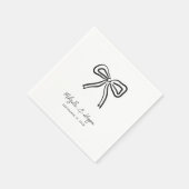 Koketten-Bogen Handgezeichnete Hochzeit Serviette (Ecke)