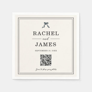 Koketten-Bogen-Hochzeitsfoto-Sharing-QR-Code Minim Serviette