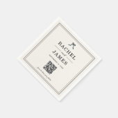 Koketten-Bogen-Hochzeitsfoto-Sharing-QR-Code Minim Serviette (Ecke)