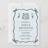 Koketten-Bogen-Hochzeitstorte Einladung (Vorderseite)