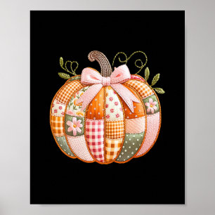 Koketten-Bogen-Kürbis-Dankbar-Gesegnet-Thanksgivin Poster