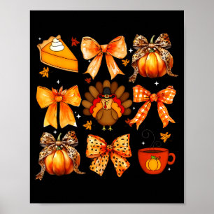 Koketten-Bogen-Kürbis-Saison Thanksgiving-Herbst Poster