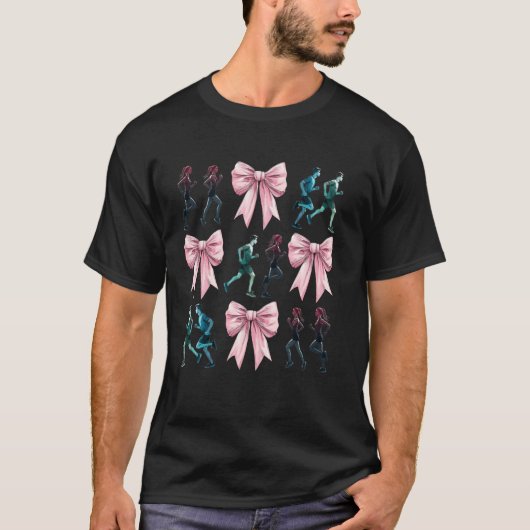 Koketten-Bogen Lauf Runner Marathon Rosa Mutter T-Shirt (Vorderseite)