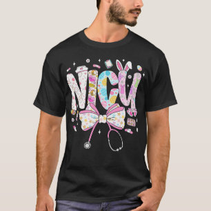 Koketten-Bogen-NICU-Krankenschwester-Häschen-Oster T-Shirt