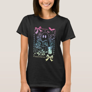 Koketten-Bogen Retro-Geist-Lese-Buch Katze Literar T-Shirt