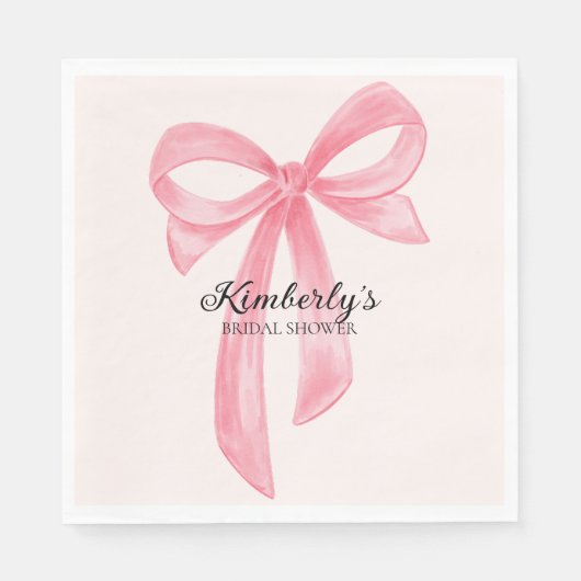 Koketten-Bogen Rosa Brautparty Serviette (Vorderseite)