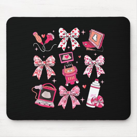 Koketten-Bogen-Sonograf Valentins-Ultraschalltechn Mousepad (Vorne)